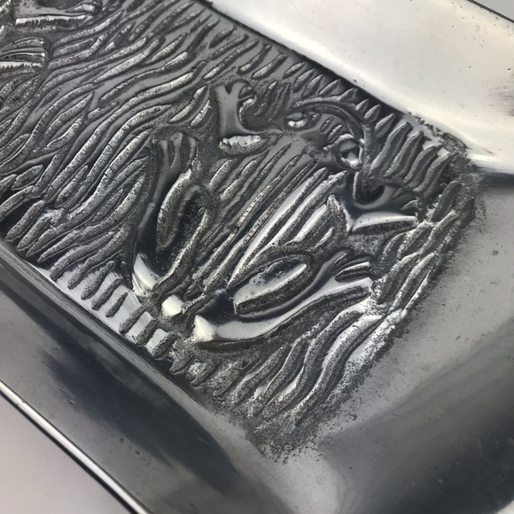 Frog Aluminum Serving Tray 3 Frogs Rectangle 15.5 X 5.5" - Picture 2 of 6